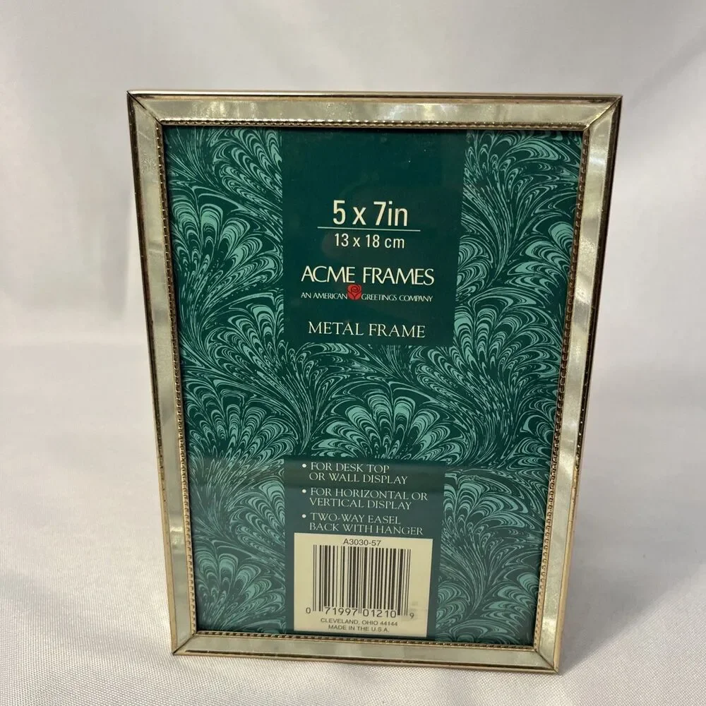 Vintage Acme Frames Gold & Silver 5x7 in Photo Picture Frame